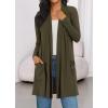 imageBTFBM Long Cardigans for Women Summer Fall Clothes 2025 Lightweight Casual Open Front Shawl Cardigan PocketsArmy Green