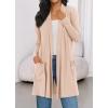 imageBTFBM Long Cardigans for Women Summer Fall Clothes 2025 Lightweight Casual Open Front Shawl Cardigan PocketsBeige