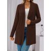 imageBTFBM Long Cardigans for Women Summer Fall Clothes 2025 Lightweight Casual Open Front Shawl Cardigan PocketsBrown
