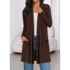 imageBTFBM Long Cardigans for Women Summer Fall Clothes 2025 Lightweight Casual Open Front Shawl Cardigan PocketsBrown
