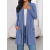 imageBTFBM Long Cardigans for Women Summer Fall Clothes 2025 Lightweight Casual Open Front Shawl Cardigan PocketsGrey Blue