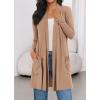 imageBTFBM Long Cardigans for Women Summer Fall Clothes 2025 Lightweight Casual Open Front Shawl Cardigan PocketsKhaki
