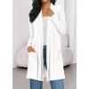 imageBTFBM Long Cardigans for Women Summer Fall Clothes 2025 Lightweight Casual Open Front Shawl Cardigan PocketsWhite