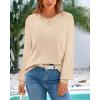 imageBTFBM Sweaters for Women 2025 Early Fall Fashion Crewneck Long Sleeve Ribbed Knit Oversized Pullover Casual Loose TopsApricot