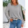 imageBTFBM Sweaters for Women 2025 Early Fall Fashion Crewneck Long Sleeve Ribbed Knit Oversized Pullover Casual Loose TopsGrey