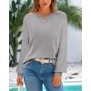 imageBTFBM Sweaters for Women 2025 Early Fall Fashion Crewneck Long Sleeve Ribbed Knit Oversized Pullover Casual Loose TopsGrey
