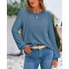 imageBTFBM Sweaters for Women 2025 Early Fall Fashion Crewneck Long Sleeve Ribbed Knit Oversized Pullover Casual Loose TopsGrey Blue