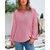 imageBTFBM Sweaters for Women 2025 Early Fall Fashion Crewneck Long Sleeve Ribbed Knit Oversized Pullover Casual Loose TopsPink