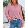 imageBTFBM Sweaters for Women 2025 Early Fall Fashion Crewneck Long Sleeve Ribbed Knit Oversized Pullover Casual Loose TopsPink