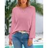 imageBTFBM Sweaters for Women 2025 Early Fall Fashion Crewneck Long Sleeve Ribbed Knit Oversized Pullover Casual Loose TopsPink