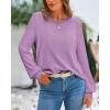 imageBTFBM Sweaters for Women 2025 Early Fall Fashion Crewneck Long Sleeve Ribbed Knit Oversized Pullover Casual Loose TopsPurple