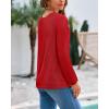 imageBTFBM Sweaters for Women 2025 Early Fall Fashion Crewneck Long Sleeve Ribbed Knit Oversized Pullover Casual Loose TopsRed