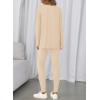 imageBTFBM Two Piece Sets For Women Fall Fashion 2025 Casual Lounge Matching Set Airport Travel Outfit Workout ClothingBeige