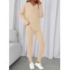 imageBTFBM Two Piece Sets For Women Fall Fashion 2025 Casual Lounge Matching Set Airport Travel Outfit Workout ClothingBeige