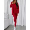 imageBTFBM Two Piece Sets For Women Fall Fashion 2025 Casual Lounge Matching Set Airport Travel Outfit Workout ClothingRed