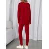 imageBTFBM Two Piece Sets For Women Fall Fashion 2025 Casual Lounge Matching Set Airport Travel Outfit Workout ClothingRed