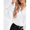 imageBTFBM Women Satin Button Down Shirts Lantern Long Sleeve Blouses Summer Fall Business Casual Outfits Dressy Work TopsWhite