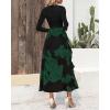 imageBTFBM Womens Floral Maxi Dress Fall 2025 Casual Crewneck Long Sleeve Ruffle Flowy Cocktail Wedding Guest DressesBig Floral Dark Green