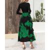 imageBTFBM Womens Floral Maxi Dress Fall 2025 Casual Crewneck Long Sleeve Ruffle Flowy Cocktail Wedding Guest DressesBig Floral Green