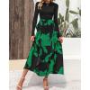 imageBTFBM Womens Floral Maxi Dress Fall 2025 Casual Crewneck Long Sleeve Ruffle Flowy Cocktail Wedding Guest DressesBig Floral Green
