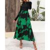 imageBTFBM Womens Floral Maxi Dress Fall 2025 Casual Crewneck Long Sleeve Ruffle Flowy Cocktail Wedding Guest DressesBig Floral Green
