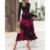 imageBTFBM Womens Floral Maxi Dress Fall 2025 Casual Crewneck Long Sleeve Ruffle Flowy Cocktail Wedding Guest DressesBig Floral Purple Red
