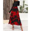 imageBTFBM Womens Floral Maxi Dress Fall 2025 Casual Crewneck Long Sleeve Ruffle Flowy Cocktail Wedding Guest DressesBig Floral Red