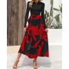 imageBTFBM Womens Floral Maxi Dress Fall 2025 Casual Crewneck Long Sleeve Ruffle Flowy Cocktail Wedding Guest DressesBig Floral Red