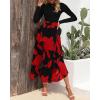 imageBTFBM Womens Floral Maxi Dress Fall 2025 Casual Crewneck Long Sleeve Ruffle Flowy Cocktail Wedding Guest DressesBig Floral Red