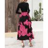imageBTFBM Womens Floral Maxi Dress Fall 2025 Casual Crewneck Long Sleeve Ruffle Flowy Cocktail Wedding Guest DressesBig Floral Rose Red