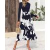 imageBTFBM Womens Floral Maxi Dress Fall 2025 Casual Crewneck Long Sleeve Ruffle Flowy Cocktail Wedding Guest DressesBig Floral White Navy