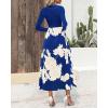 imageBTFBM Womens Floral Maxi Dress Fall 2025 Casual Crewneck Long Sleeve Ruffle Flowy Cocktail Wedding Guest DressesWhite Floral Bright Blue