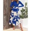 imageBTFBM Womens Floral Maxi Dress Fall 2025 Casual Crewneck Long Sleeve Ruffle Flowy Cocktail Wedding Guest DressesWhite Floral Bright Blue