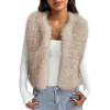 imageBTFBM Faux Fur Vest Women Fall Fashion 2025 Sleeveless Fuzzy Jacket Fluffy Coats Winter Clothing Furry Outerwear VestsApricot