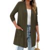 imageBTFBM Long Cardigans for Women Summer Fall Clothes 2025 Lightweight Casual Open Front Shawl Cardigan PocketsArmy Green