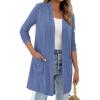 imageBTFBM Long Cardigans for Women Summer Fall Clothes 2025 Lightweight Casual Open Front Shawl Cardigan PocketsGrey Blue