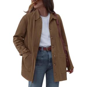 imageBTFBM Faux Suede Jacket Women Fall Fashion 2025 Leather Jackets Long Sleeve Button Down Winter Coats Shackets OuterwearLight Brown