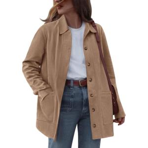 imageBTFBM Faux Suede Jacket Women Fall Fashion 2025 Leather Jackets Long Sleeve Button Down Winter Coats Shackets OuterwearLight Khaki