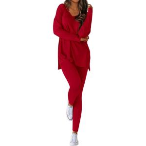 imageBTFBM Two Piece Sets For Women Fall Fashion 2025 Casual Lounge Matching Set Airport Travel Outfit Workout ClothingRed