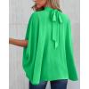 imageBTFBM Womens Summer Tops 2025 Fall Mock Neck Batwing Sleeve Shirts Loose High Low Hem Oversized Dressy Casual BlousesGrass Green