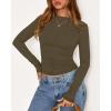 imageBTFBM Womens Tops 2025 Fall Clothes Long Sleeve T Shirts Boat Neck Ruched Slim Fit Casual Stretchy Going Out OutfitsArmy Green