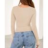 imageBTFBM Womens Tops 2025 Fall Clothes Long Sleeve T Shirts Boat Neck Ruched Slim Fit Casual Stretchy Going Out OutfitsBeige