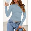 imageBTFBM Womens Tops 2025 Fall Clothes Long Sleeve T Shirts Boat Neck Ruched Slim Fit Casual Stretchy Going Out OutfitsBlue