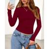 imageBTFBM Womens Tops 2025 Fall Clothes Long Sleeve T Shirts Boat Neck Ruched Slim Fit Casual Stretchy Going Out OutfitsBurgundy