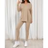 imageBTFBM Two Piece Sets for Women 2025 Casual Lounge Set Matching Oversized Shirts Leggings Workout Airport Travel OutfitsApricot
