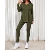 imageBTFBM Two Piece Sets for Women 2025 Casual Lounge Set Matching Oversized Shirts Leggings Workout Airport Travel OutfitsArmy Green