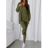 imageBTFBM Two Piece Sets for Women 2025 Casual Lounge Set Matching Oversized Shirts Leggings Workout Airport Travel OutfitsArmy Green