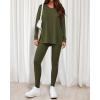 imageBTFBM Two Piece Sets for Women 2025 Casual Lounge Set Matching Oversized Shirts Leggings Workout Airport Travel OutfitsArmy Green