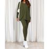 imageBTFBM Two Piece Sets for Women 2025 Casual Lounge Set Matching Oversized Shirts Leggings Workout Airport Travel OutfitsArmy Green