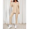 imageBTFBM Two Piece Sets for Women 2025 Casual Lounge Set Matching Oversized Shirts Leggings Workout Airport Travel OutfitsBeige